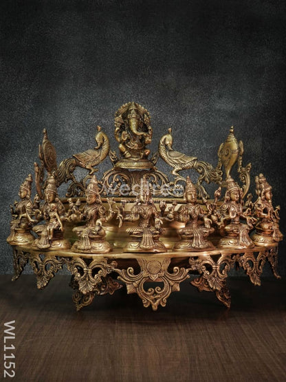 Brass Ganesh Urli with Ashtalakshmi - WL1152