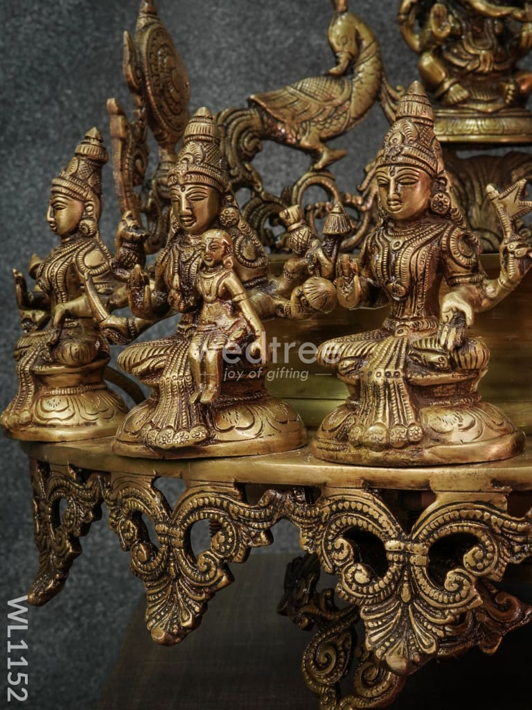 Brass Ganesh Urli with Ashtalakshmi - WL1152