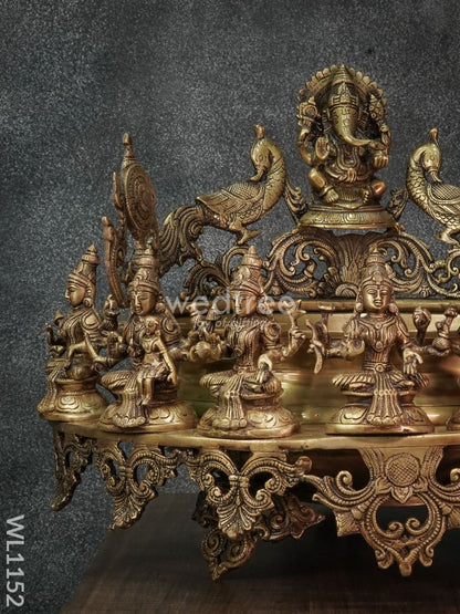 Brass Ganesh Urli with Ashtalakshmi - WL1152