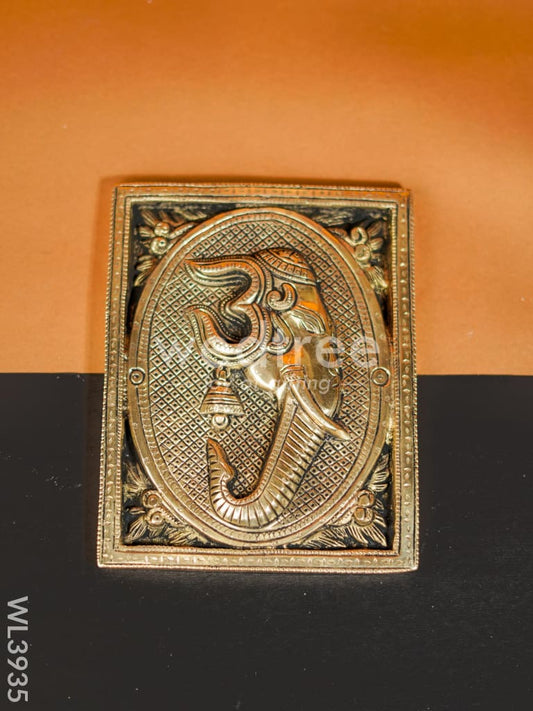Brass Ganesha Frame Wall Hanging - WL3935