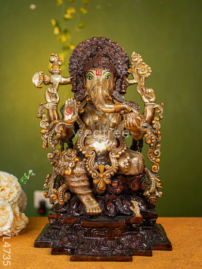 Brass Ganesha Idol - 17 inch - WL4735