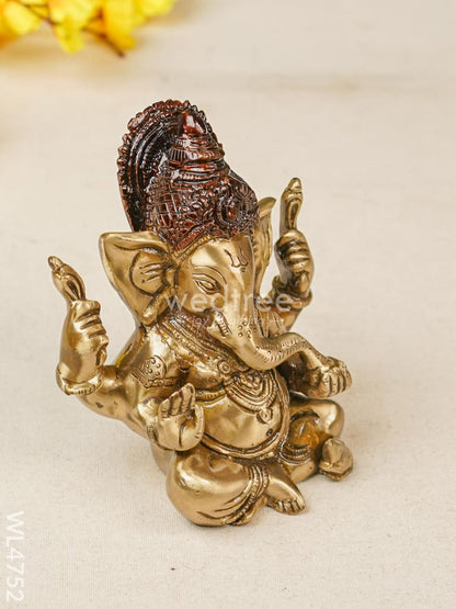 Brass Ganesha Idol - 5 inch - WL4752