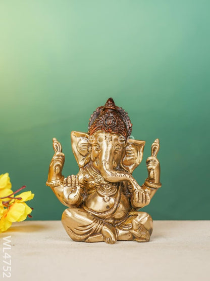 Brass Ganesha Idol - 5 inch - WL4752