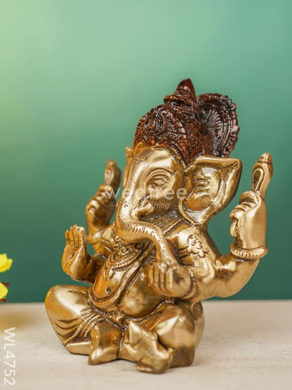 Brass Ganesha Idol - 5 inch - WL4752