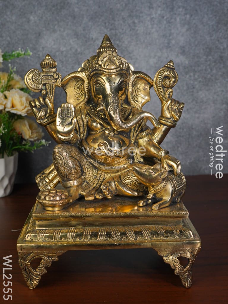 Brass - Ganesha on a Chowki - WL2555