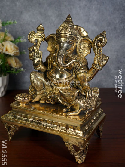 Brass - Ganesha on a Chowki - WL2555