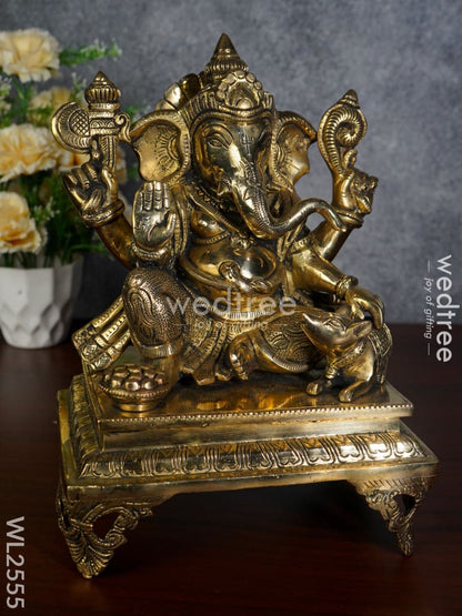 Brass - Ganesha on a Chowki - WL2555
