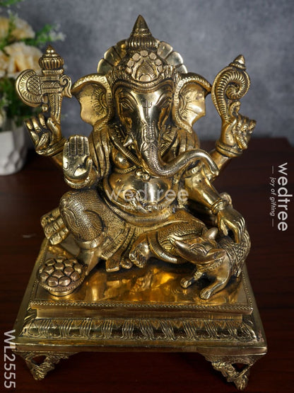 Brass - Ganesha on a Chowki - WL2555