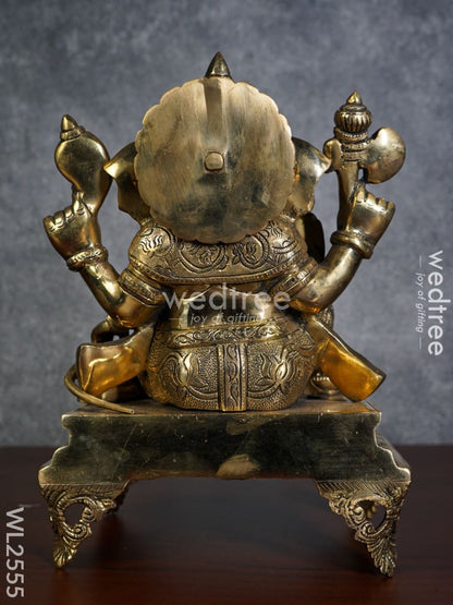 Brass - Ganesha on a Chowki - WL2555