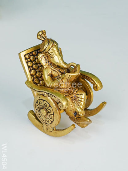 Brass Ganesha Relaxing on Chair - WL4504