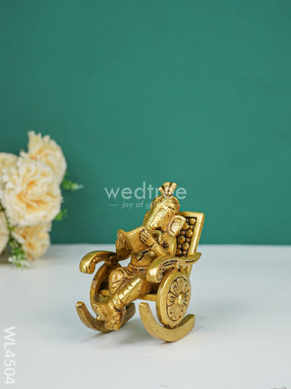 Brass Ganesha Relaxing on Chair - WL4504