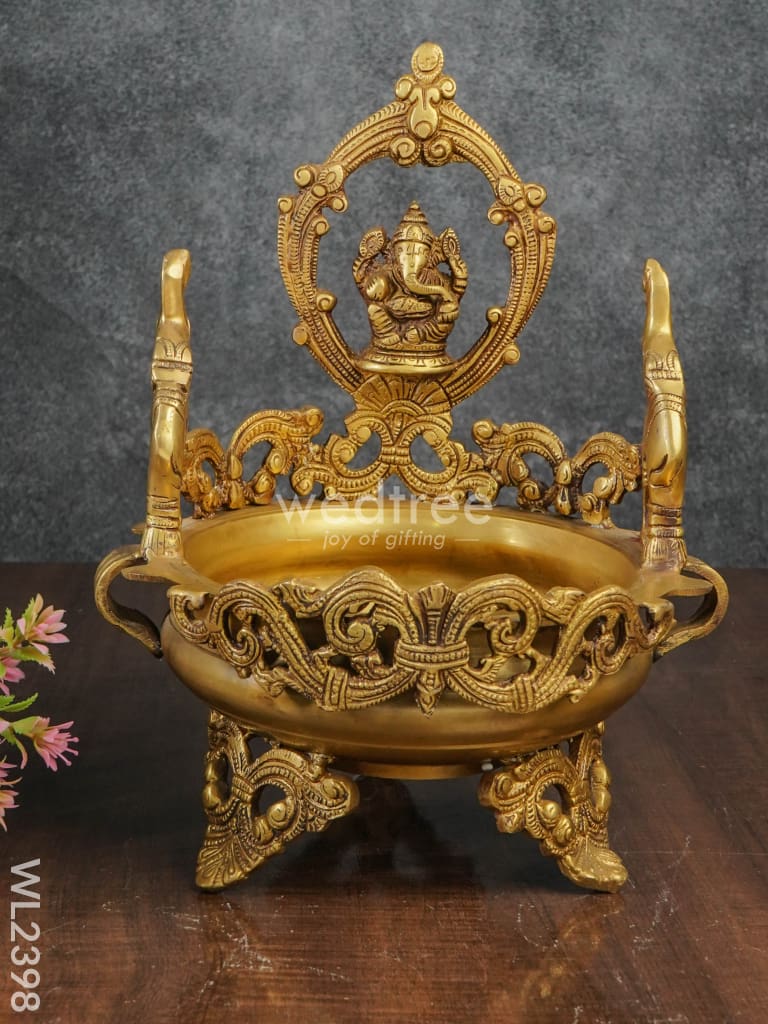 Brass Ganesha Urli  - WL2398
