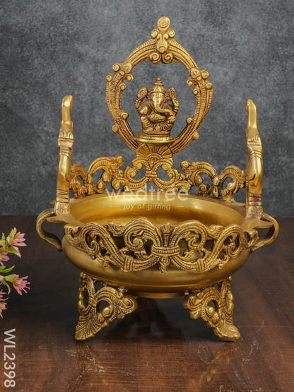 Brass Ganesha Urli  - WL2398