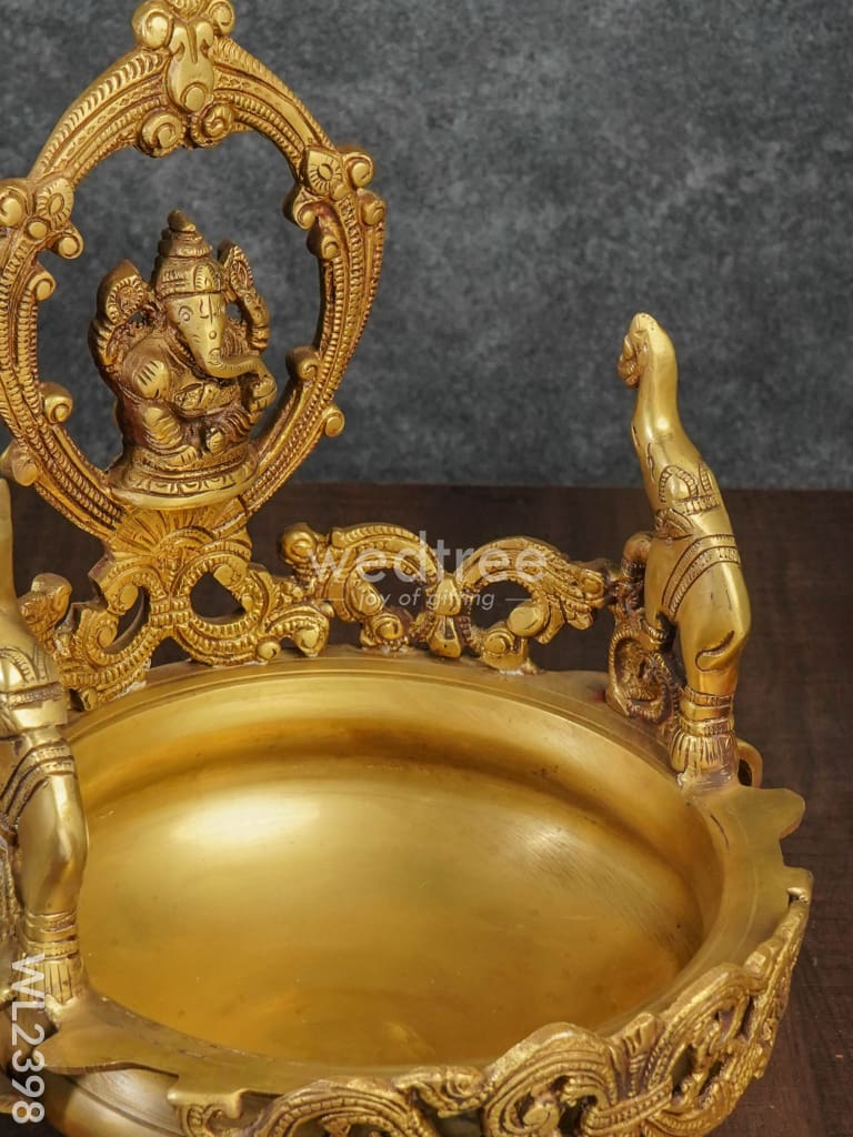 Brass Ganesha Urli  - WL2398