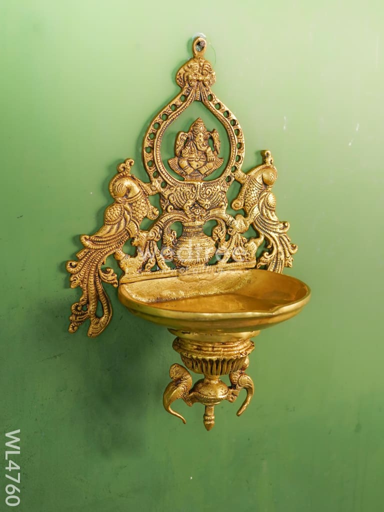 Brass Ganesha Wall Hanging - 14 inch - WL4760
