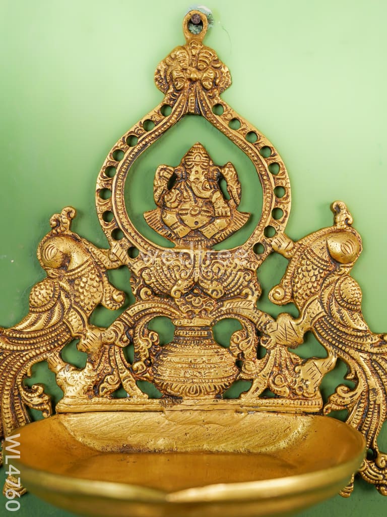 Brass Ganesha Wall Hanging - 14 inch - WL4760