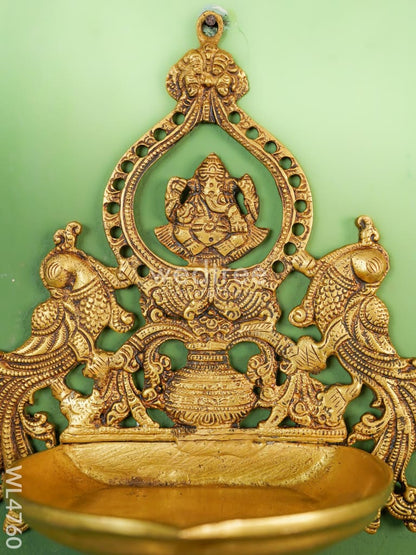 Brass Ganesha Wall Hanging - 14 inch - WL4760