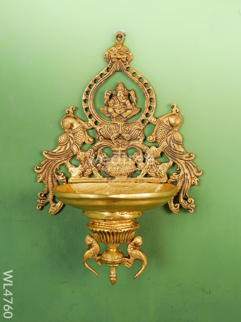 Brass Ganesha Wall Hanging - 14 inch - WL4760