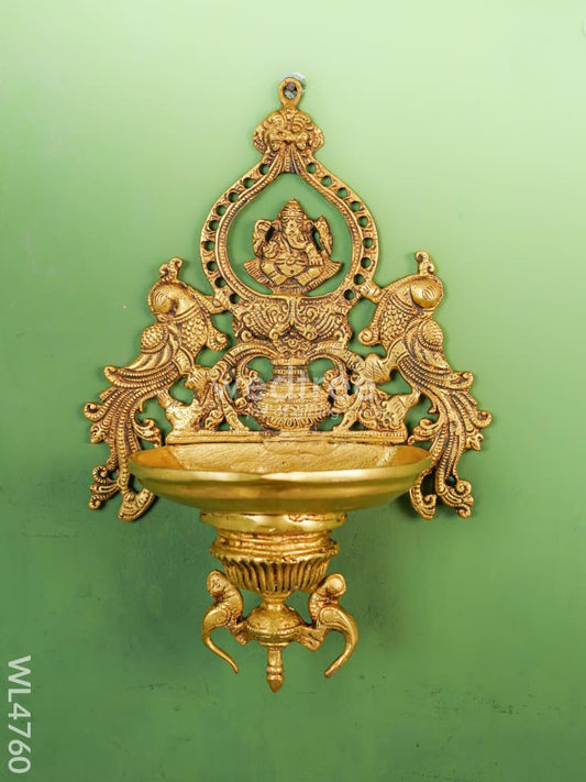 Brass Ganesha Wall Hanging - 14 inch - WL4760