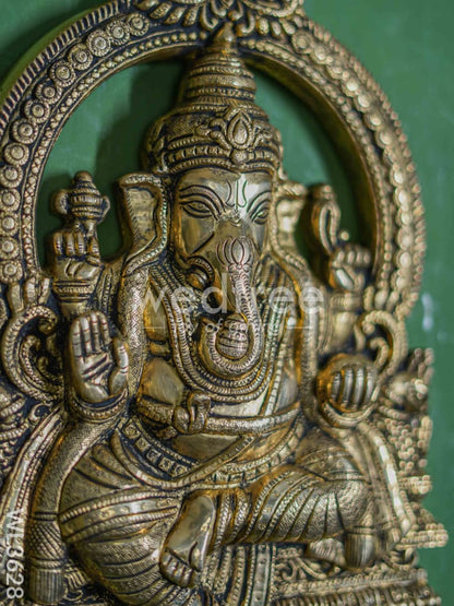 Brass Ganesha Wall Hanging - WL3628