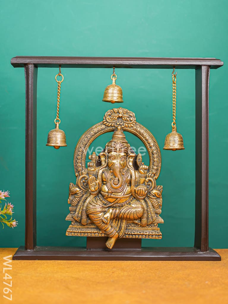 Brass Ganesha with Wooden Frame - WL4767