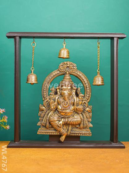 Brass Ganesha with Wooden Frame - WL4767
