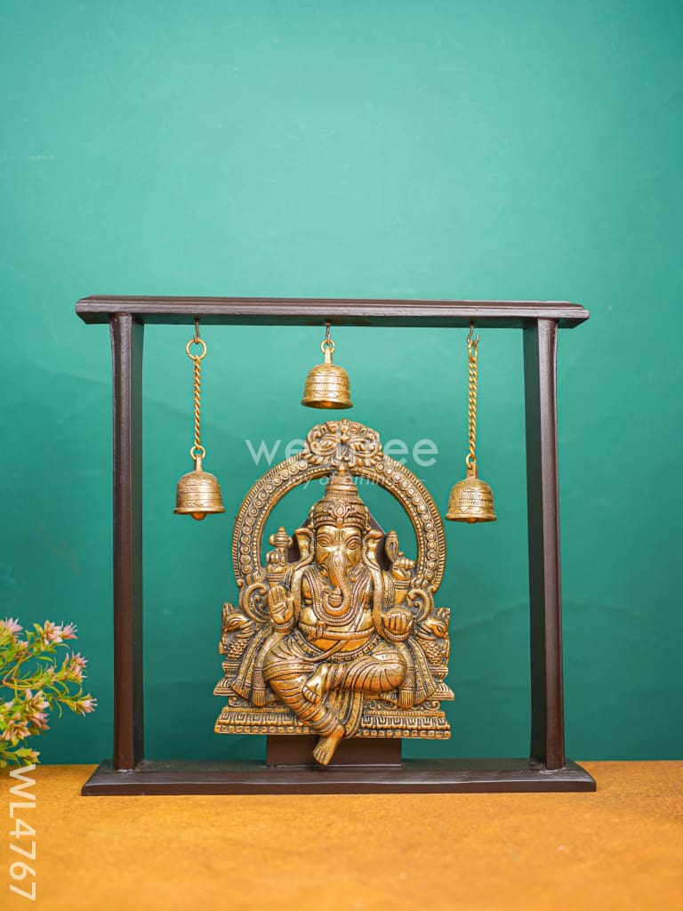 Brass Ganesha with Wooden Frame - WL4767