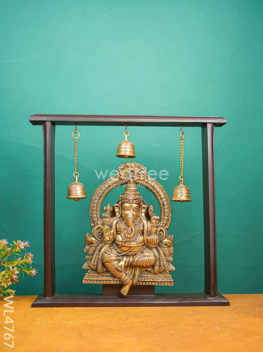Brass Ganesha with Wooden Frame - WL4767