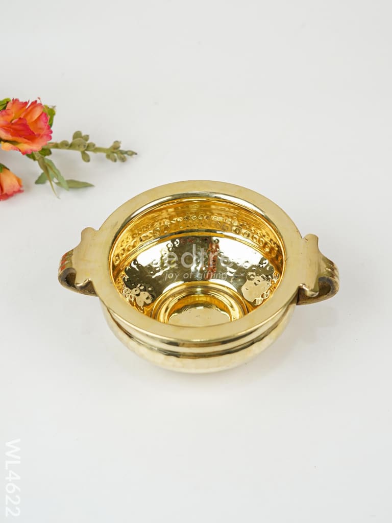 Brass Hammered Urli - 5 inch - WL4622