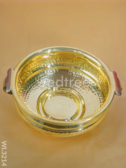 Brass Hammered Urli - 8 inch - WL3214