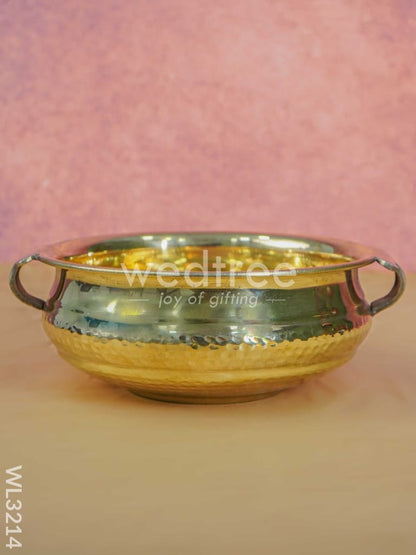 Brass Hammered Urli - 8 inch - WL3214