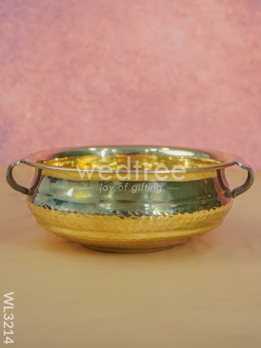Brass Hammered Urli - 8 inch - WL3214