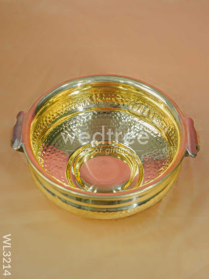 Brass Hammered Urli - 8 inch - WL3214