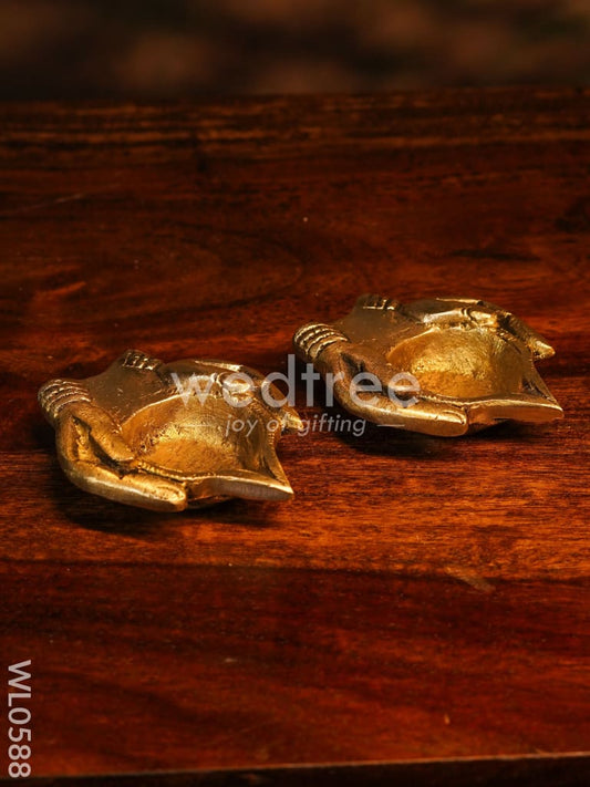 Brass Hand Shaped Diya - WL0588