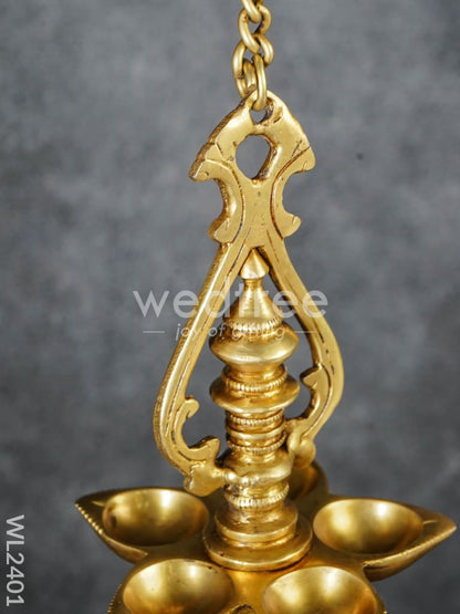 Brass Hanging 5 Face Diya  - WL2401