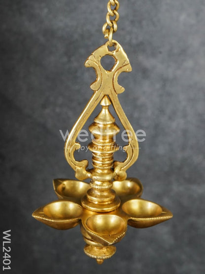 Brass Hanging 5 Face Diya  - WL2401