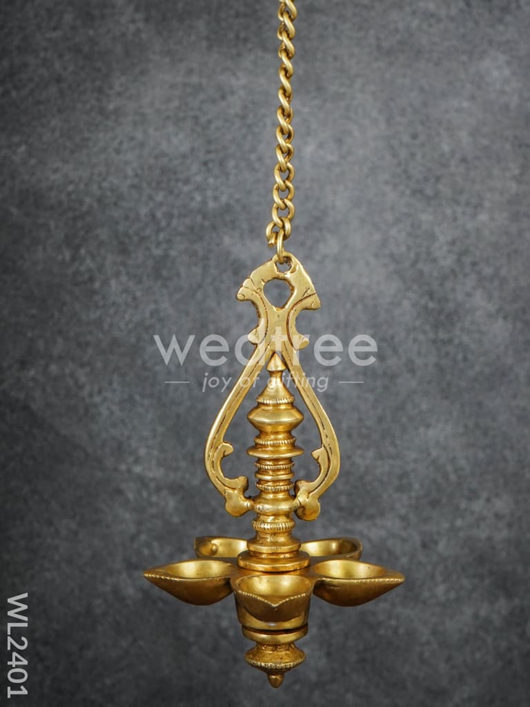 Brass Hanging 5 Face Diya  - WL2401