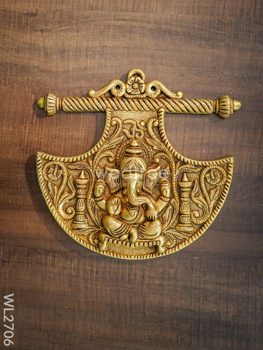 Brass Hanging Ganesha Fan - WL2706