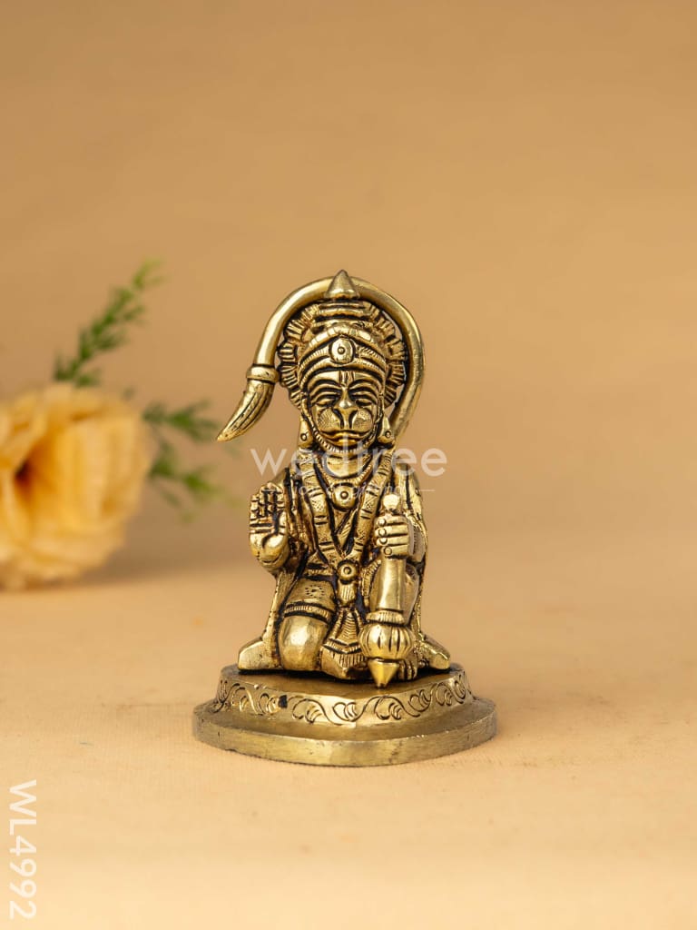 Brass Hanuman Idol - 4 inch - WL4992