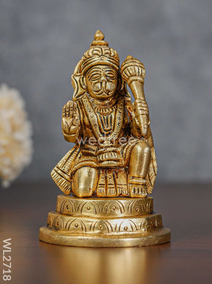 Brass Hanuman Idol - Brown Antique Finish - WL2718