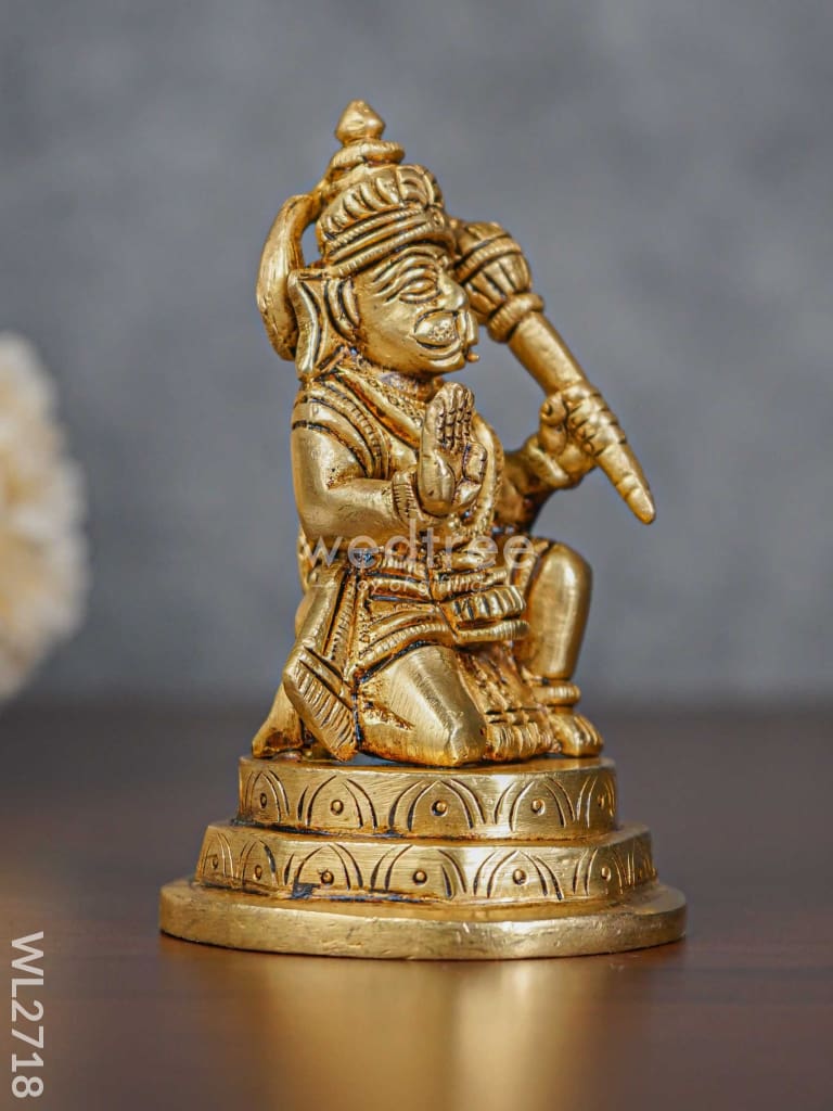 Brass Hanuman Idol - Brown Antique Finish - WL2718
