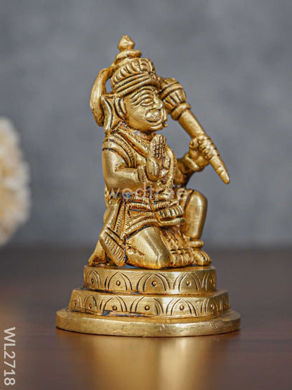 Brass Hanuman Idol - Brown Antique Finish - WL2718
