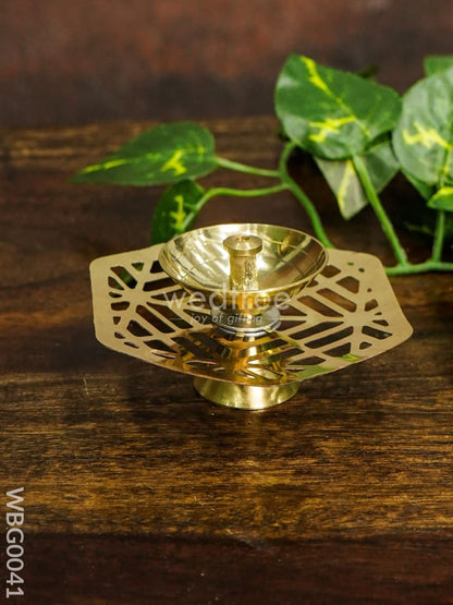 Brass Hexagon Shaped Diya - WBG0041