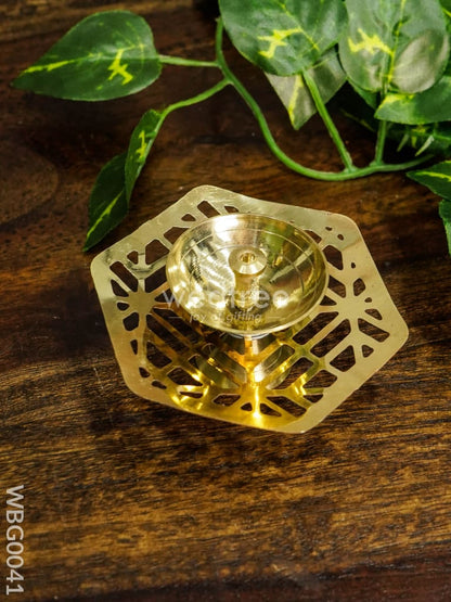 Brass Hexagon Shaped Diya - WBG0041