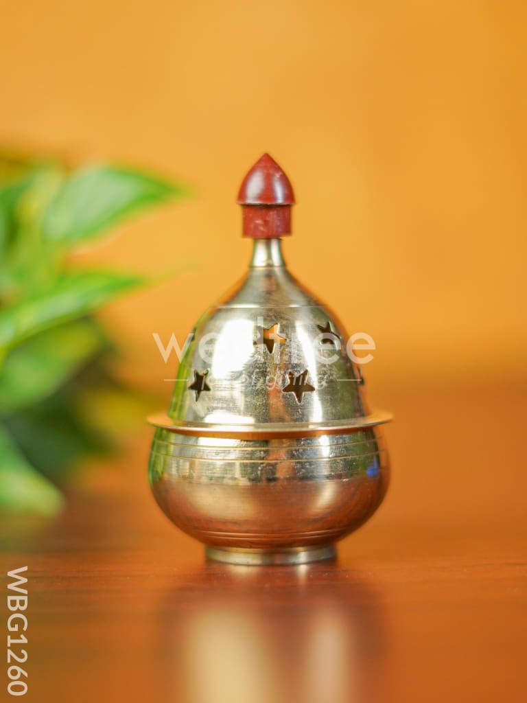Brass Jali Akhand Diya - 4 inch - WBG1260