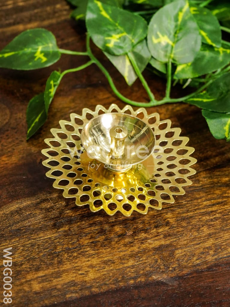Brass Jhaali Sunflower Shaped Diya - WBG0038