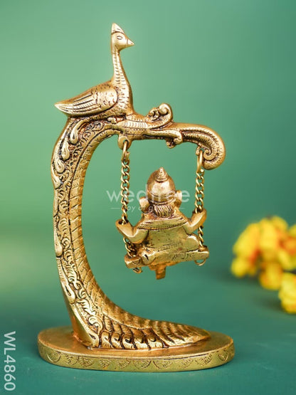 Brass Jhoola Ganesha - 9 inch - WL4860