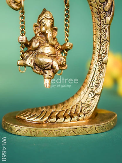 Brass Jhoola Ganesha - 9 inch - WL4860