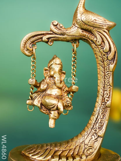 Brass Jhoola Ganesha - 9 inch - WL4860