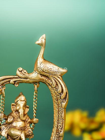 Brass Jhoola Ganesha - 9 inch - WL4860